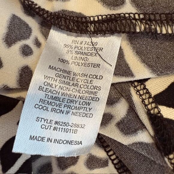 Enfocus Studio Giraffe Print Dress Brown Cream Ruffle Front Halter Style Size 12 - Picture 6 of 9